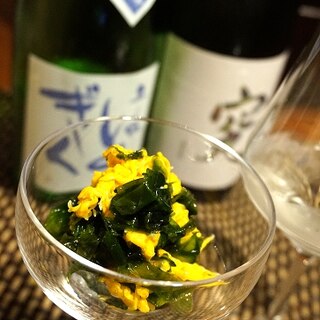 おうち居酒屋、青海苔と菊の酢の物